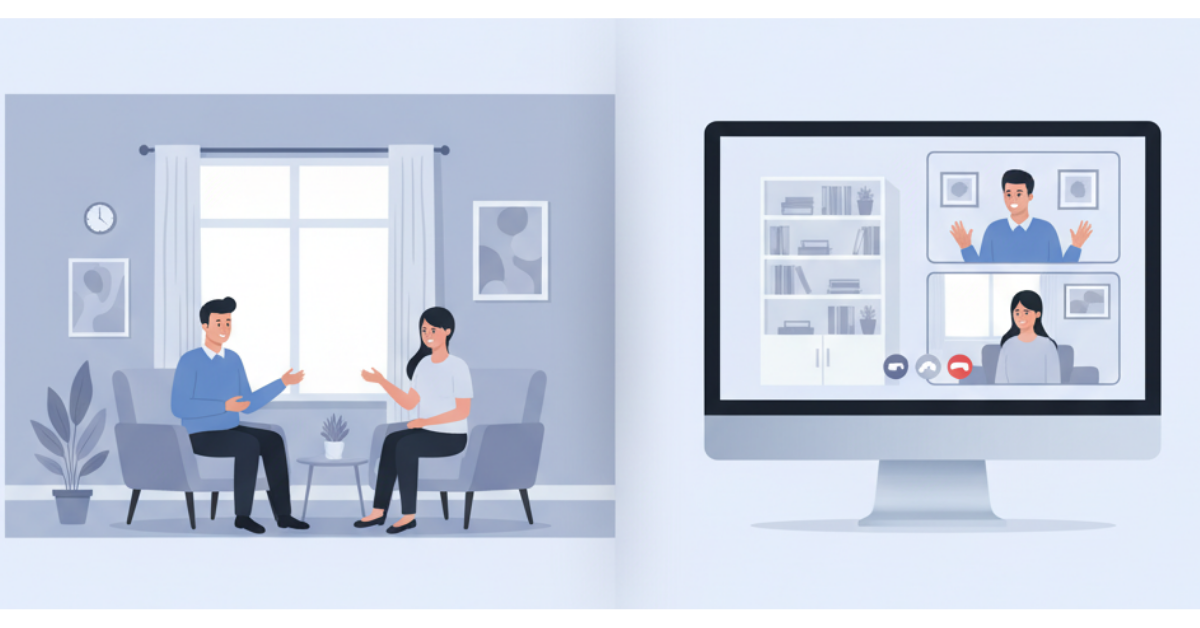 Comparação da eficácia: TCC presencial versus online